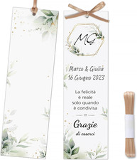 30Pz Segnalibri Matrimonio Segnaposto Inviti Partecipazione, Bigliettini Ringraz