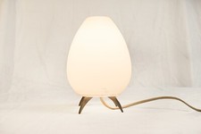 ASTRONAVE VETRO E METALLO Lampada da tavolo vintage anni '70 FUNZIONANTE