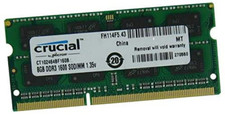 RAM 8GB DDR3 PC3L-12800S 2Rx8 1600MHz PORTATILE MEMORIA 204PIN SODIMM CRUCIAL