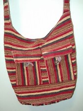 Borsa a spalla di tela. Vintage. Stile Etnico.