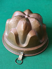 ANTICA VECCHIA GRANDE FORMA IN RAME BUDINO BUDINIERA FORMELLA DOLCI STAMPO. CS56