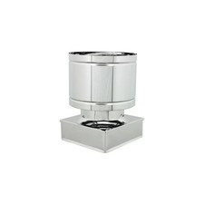 Fumaiolo da 52x52cm tipo botte 4 venti inox AISI 304 base quadra