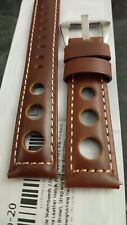 Watch Brown leather strap rally racing  Cinturino marrone scuro  20 mm .
