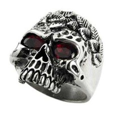 Anello teschio d'argento selvaggio