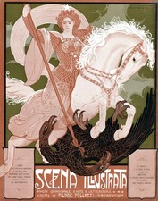 Poster vintage anni '10 Scena