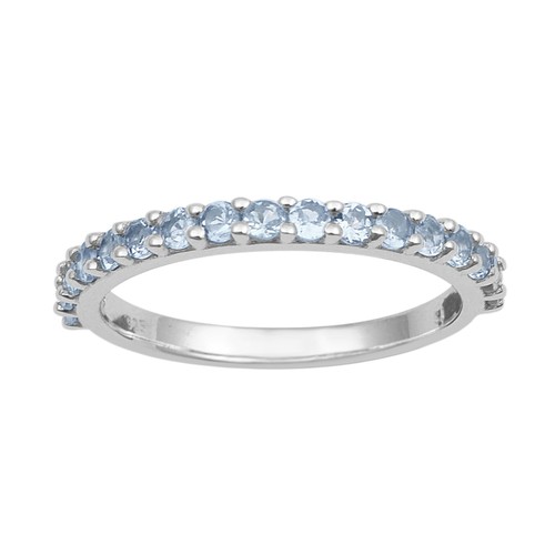 Half eternity round aquamarine - half,