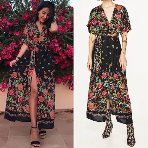 Zara woman black - black, floral