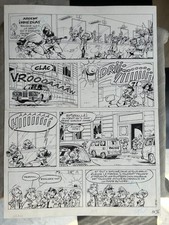 NIC SPIROU & FANTASIO LES FAISEURS DE SILENCE PLANCHE ORIGINALE 34 x 47 cm