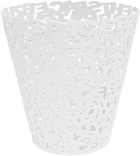 Cestino Carta Letters Colore Bianco Plastica 30Cm