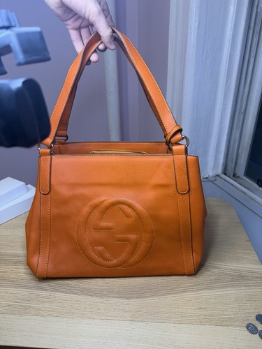 Borsa gucci arancione logo - borsa,