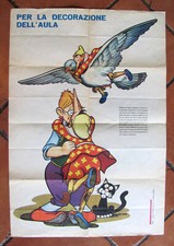 Manifesto PINOCCHIO per decorazione Aula - Ed.La Scuola 1966 - Jacovitti -55x80*