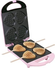 Bestron Waffle Maker, piastra per waffle a forma di cuore per waffle su un basto