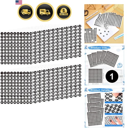 5000 pezzi adesivi numerici - pezzi,