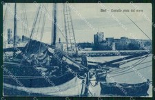Bari Città Castello Visto dal Mare Barche ABRASA cartolina RT3133