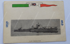bn812 cartolina marina militare regia nave c.t.francesco crispi
