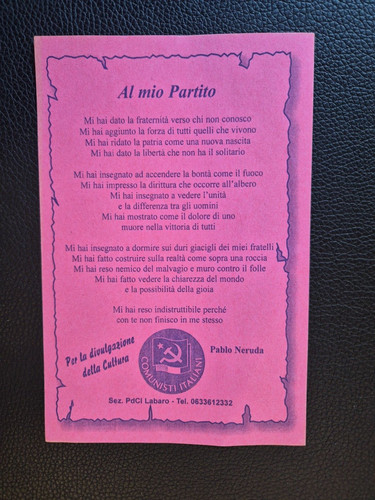 Biglietto volantino comunisti - biglietto,