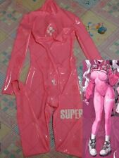 Tuta gatto rosa latrex gomma cosplay party vestito 3d seno donna 0,4 mm