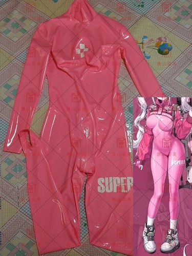 Tuta gatto rosa latrex gomma