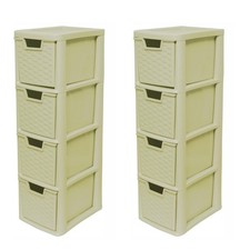 2x Cassettiera Rattan Media 4