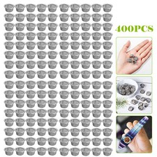 Pipa da fumo tabacco cristallo 400 pezzi filtro metallo schermo rete acciaio ciotola concava