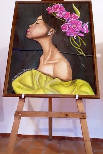 Geisha quadro con cornice - quadro,