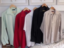 Lotto misto 5 camicie uomo taglia 17,5" colletto 4 lunghe 1 manica corta dettagli sotto