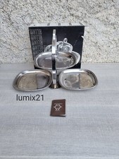 Motta Alzata pieghevole 3 piatti in acciaio 18/10 Cesellato alzatina Italy