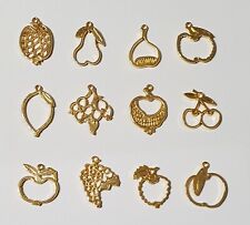 U-EI KINDER EGG METALLFIGUREN SERIE COMPLETA 12 FIGURE CIONDOLI FRUTTA ANNI 80