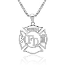 14K Solid White Gold Fire