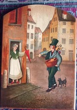 Quadro Su Ciliegio Antichizzato Decorato A Mano