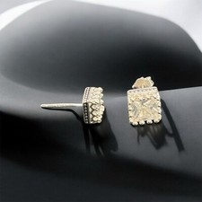 Orecchini da lobo Argento 925 Sterling Punto Luce Zircone quadrato Varie Misure