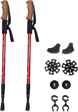 2 Pack Bastoncini Trekking Leggero Bastone Passeggio Con Manici in Sughero Basto