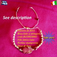 Bracciale pera mangrovia osso di toro Cuba Trinidad linea intreccio pezzo unico