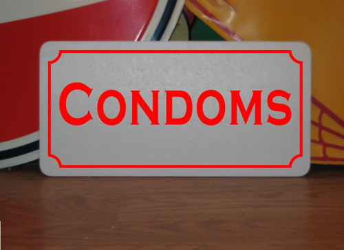 Insegna metallo condoms - insegna,