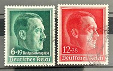 Francobolli tedeschi 1938 set - 49° compleanno di Adolf Hitler usati belli /911