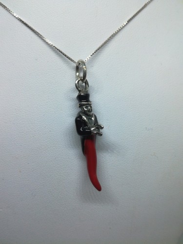 Ciondolo argento gobbo corno - ciondolo,