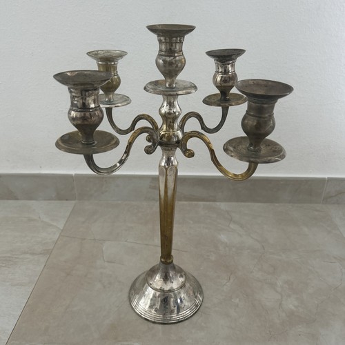 Candelabro fiamme ottone - 5,