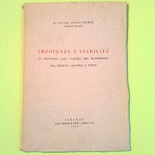 IMPOTENZA E STERILITÀ NEL DIRITTO CANONICO E CIVILE VINCENTI CYA 1953