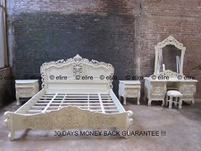 > SET CAMERA < QUALSIASI MISURA SUPER KING matrimoniale bianco nero panna francese ROCOCO letto 