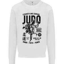 Felpa Jumper Judo Forza E Coraggio Arti Marziali MMA Bambini