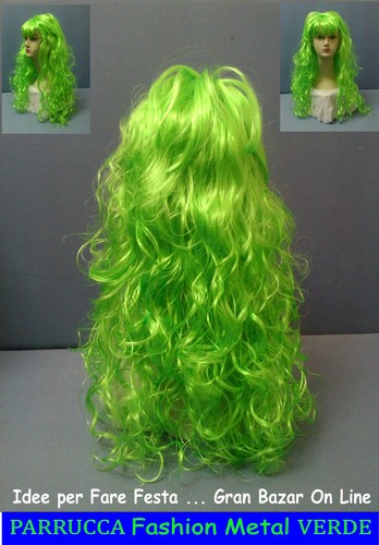 Parrucca verde metal fashion - parrucca,