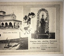 ABRUZZO-VASTO-MADONNA DELLA PENNA-PADRI MINORI-CHIESA-CARTOLINA DA COLLEZIONE
