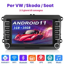 Per Passat Golf Polo Tiguan Touran Caddy 7" Autoradio GPS Navigatore Android12.0