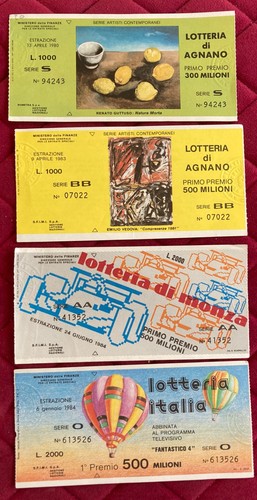 Biglietti lotterie 1980 1983 - biglietti, 1980,