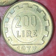 ??  MONETA 200 LIRE 1977 REPUBBLICA ITALIANA FDC RARA @@ TUTTO COME DA FOTO @@