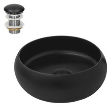 Lavabo nero ceramica con set