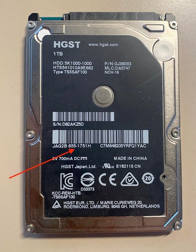 Hgst sata 1tb apple - 2,5",