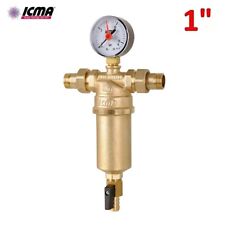 ICMA - Filtro autopulente 1'' in ottone per acqua con bochettoni M-M , manometro