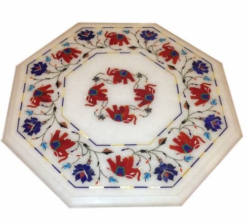 Tavolo marmo pietra semi - tavolo, 12"