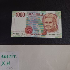 Banconota Repubblica Italiana 1000 Lire Montessori Sostitutiva Fds  Lotto Z6